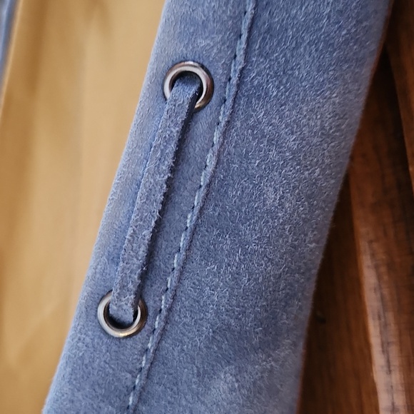 Ann Taylor Suede NuBuck Di Lauro Ballerina Flats Size 9.5 Color Blue - Picture 7 of 9